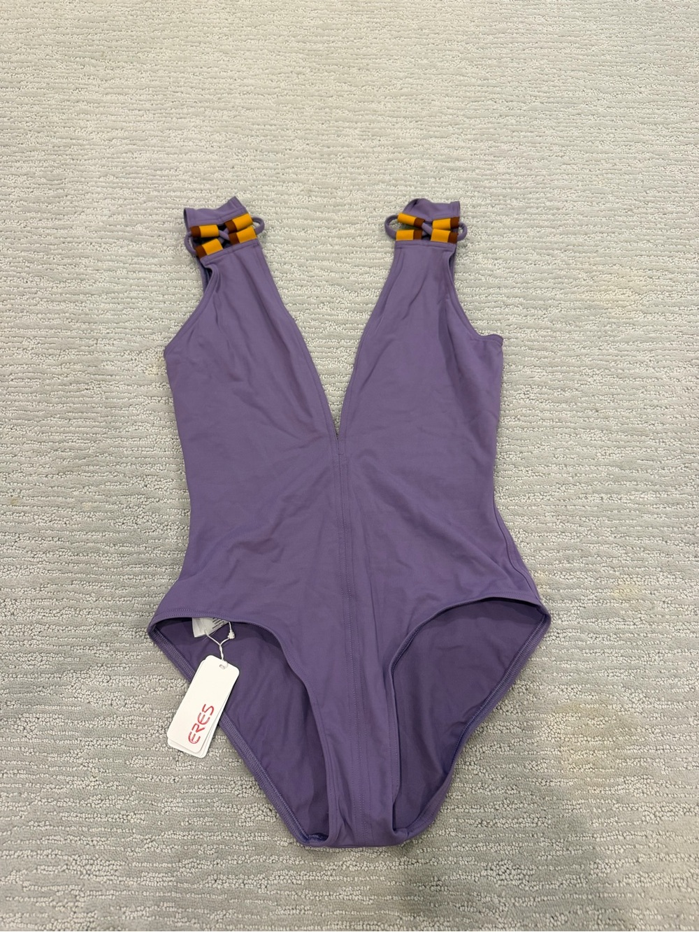 Lilac One-Piece Swimsuit with Decorative Strap Detail